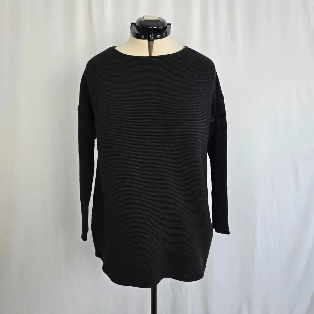 Ophelia Roe Sweater Women's XL Black Side Zipper Accent